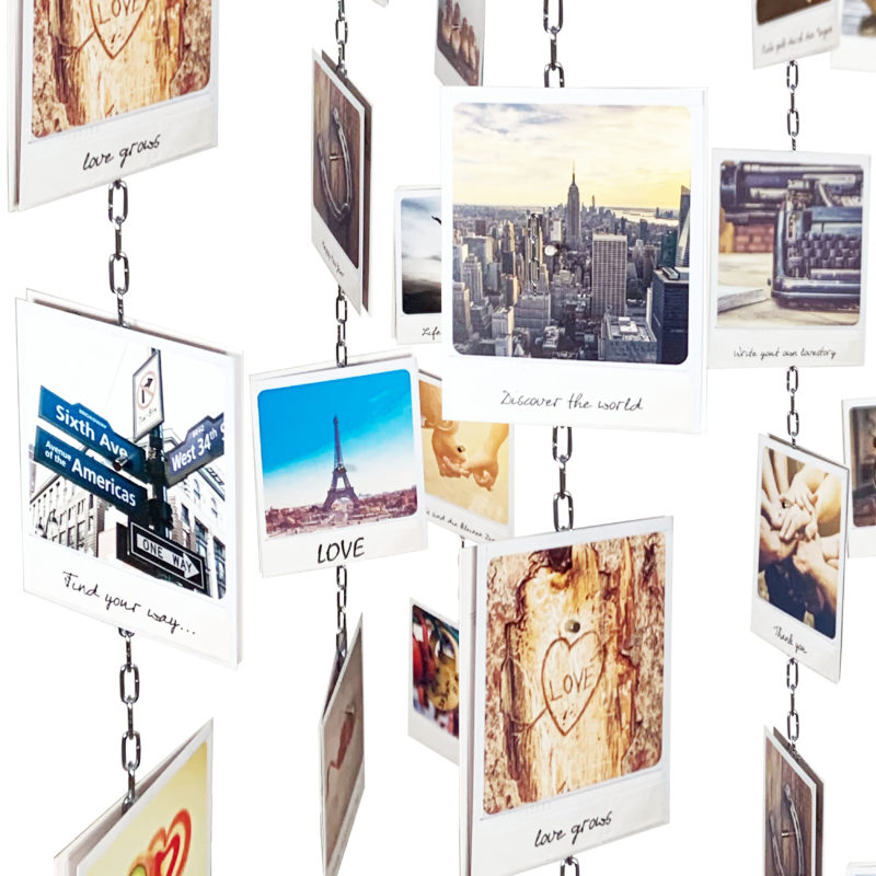 Fotokette mit Neodym Magneten ideal um Fotos und Postkarten aufzuhängen