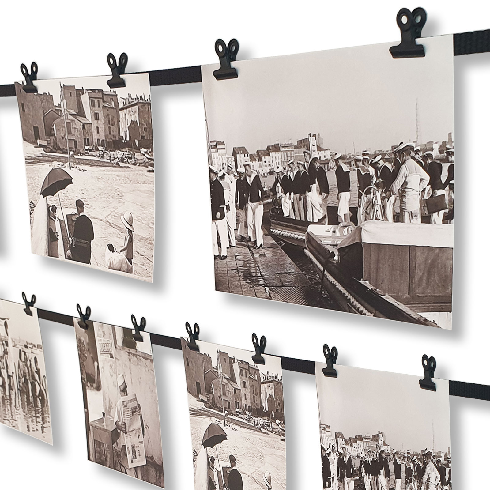 Elegantes Fotoseil in schwarz mit Klammern