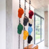 Garderobe aus Stahlkette in der Farbe Schwarz