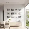 Dezentes Fotoseil aus Stahlseil zur Wanddekoration im Wohnzimmer