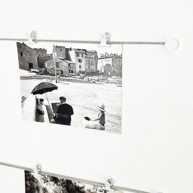 Handgefertigtes Fotoseil mit Clips und Abdeckkappen